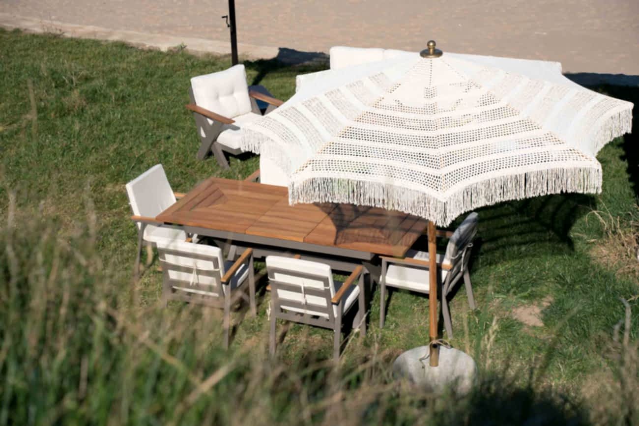 Makrome Ahşap Güneş Şemsiyesi