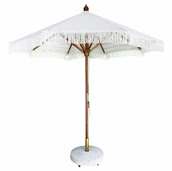 2.5 Mt Ahşap Makrome Bahçe Şemsiyesi