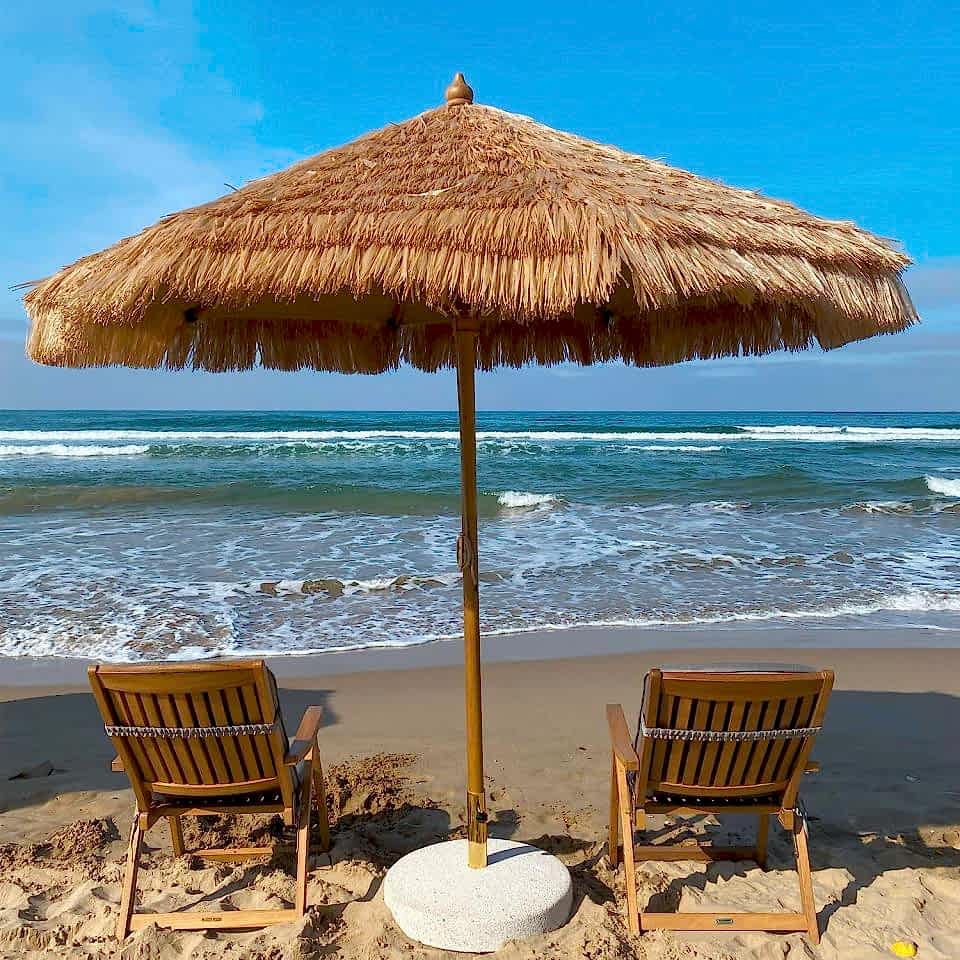 2.5 Metre Yuvarlak İroco Ahşap Gövdeli Bohem Saz Şemsiye