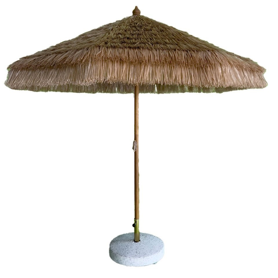 2.5 Metre Yuvarlak İroco Ahşap Gövdeli Bohem Saz Şemsiye