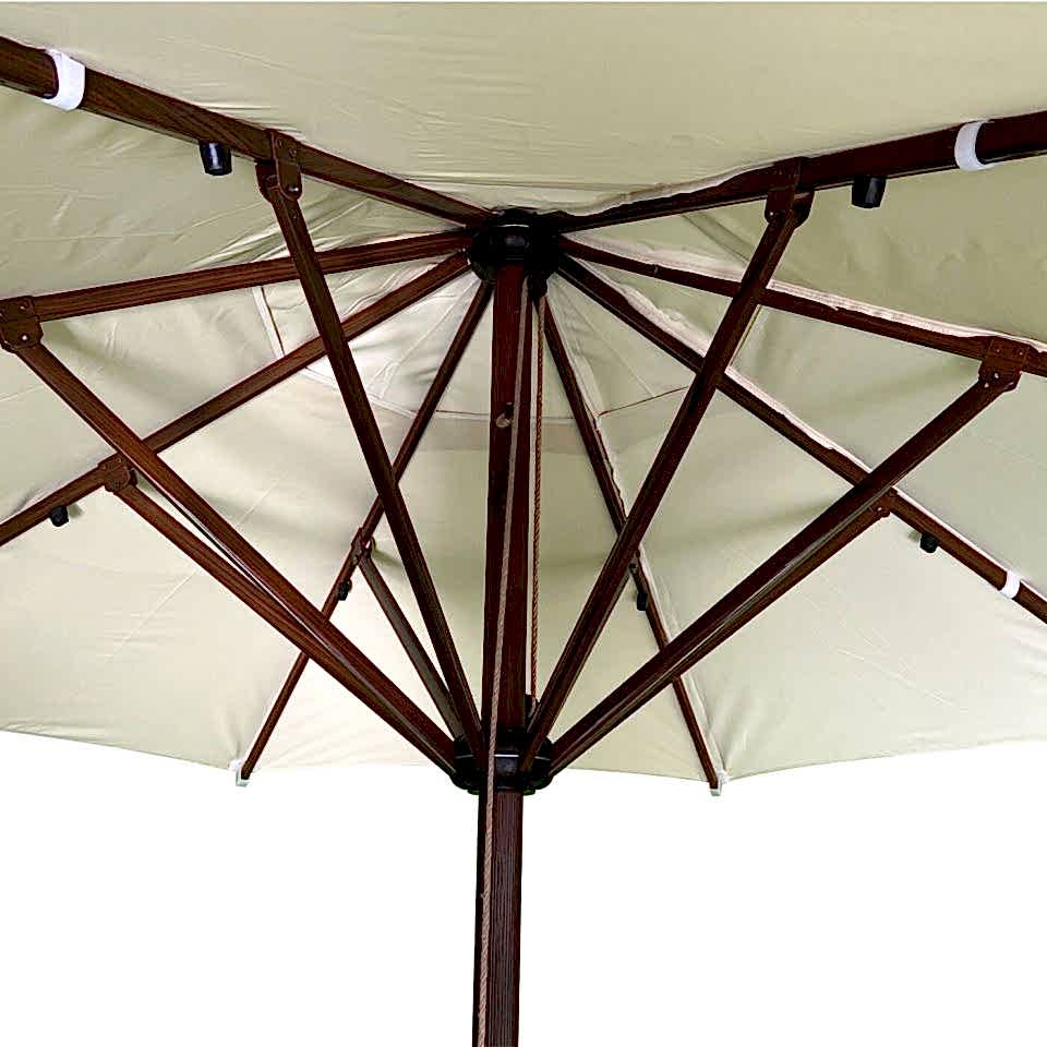 2,5 m Yuvarlak İpli Havuz Şemsiyesi Ahşap desenli Profil Polyester Dokuma Kumaşlı Bordo