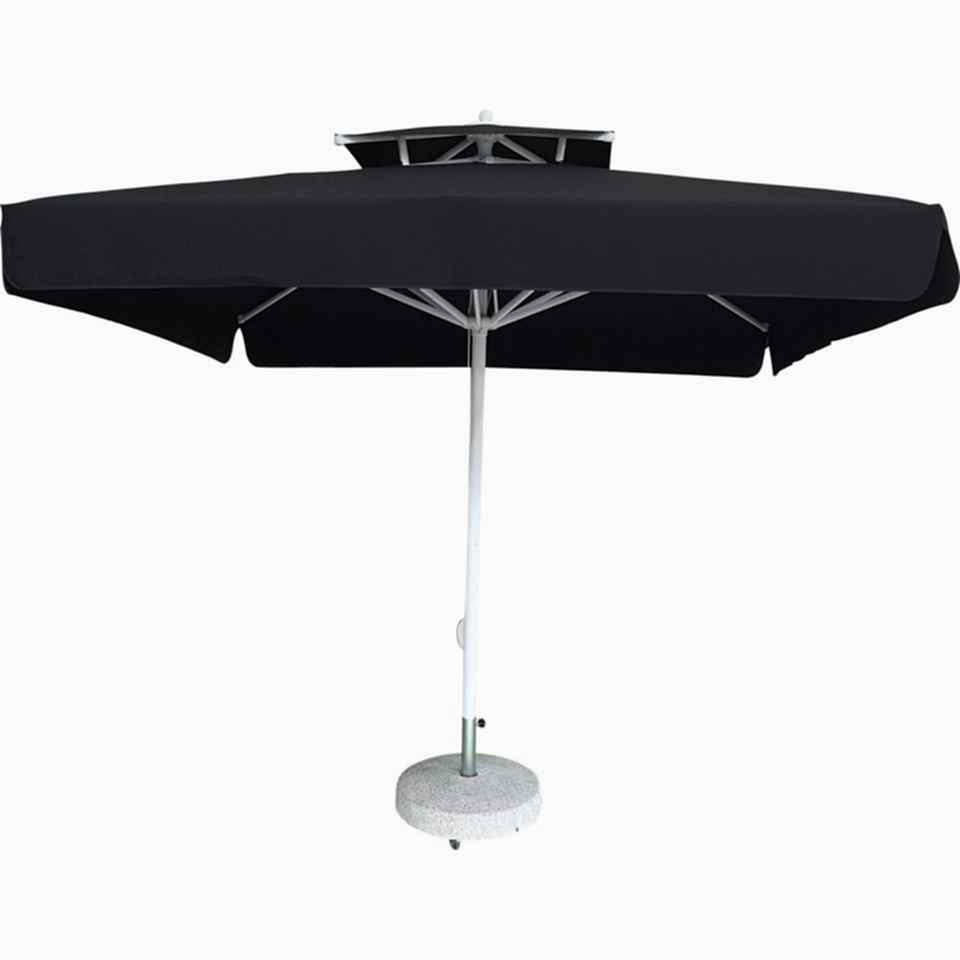 3x3 İpli Saçaklı Bahçe Şemsiyesi Akrilik Kumaş Siyah