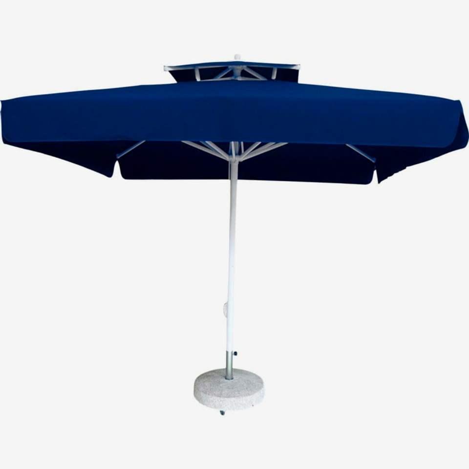 3x3 İpli Saçaklı Bahçe Şemsiyesi Akrilik Kumaş Mavi