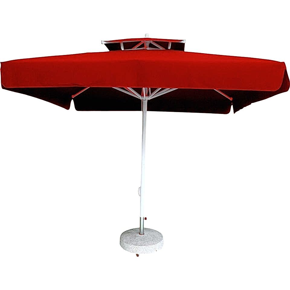 3x3 İpli Saçaklı Bahçe Şemsiyesi Akrilik Kumaş Kırmızı