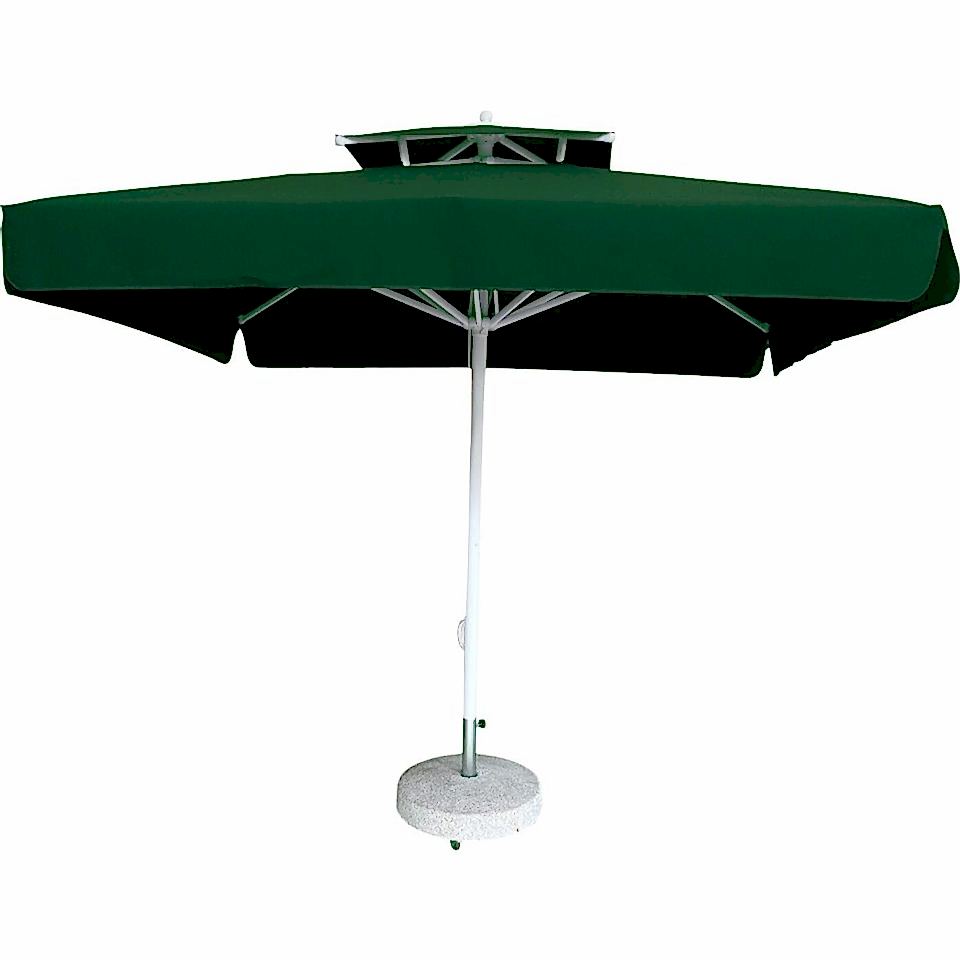 3x3 İpli Saçaklı Bahçe Şemsiyesi Polyester Dokuma Kumaş Koyu Yeşil