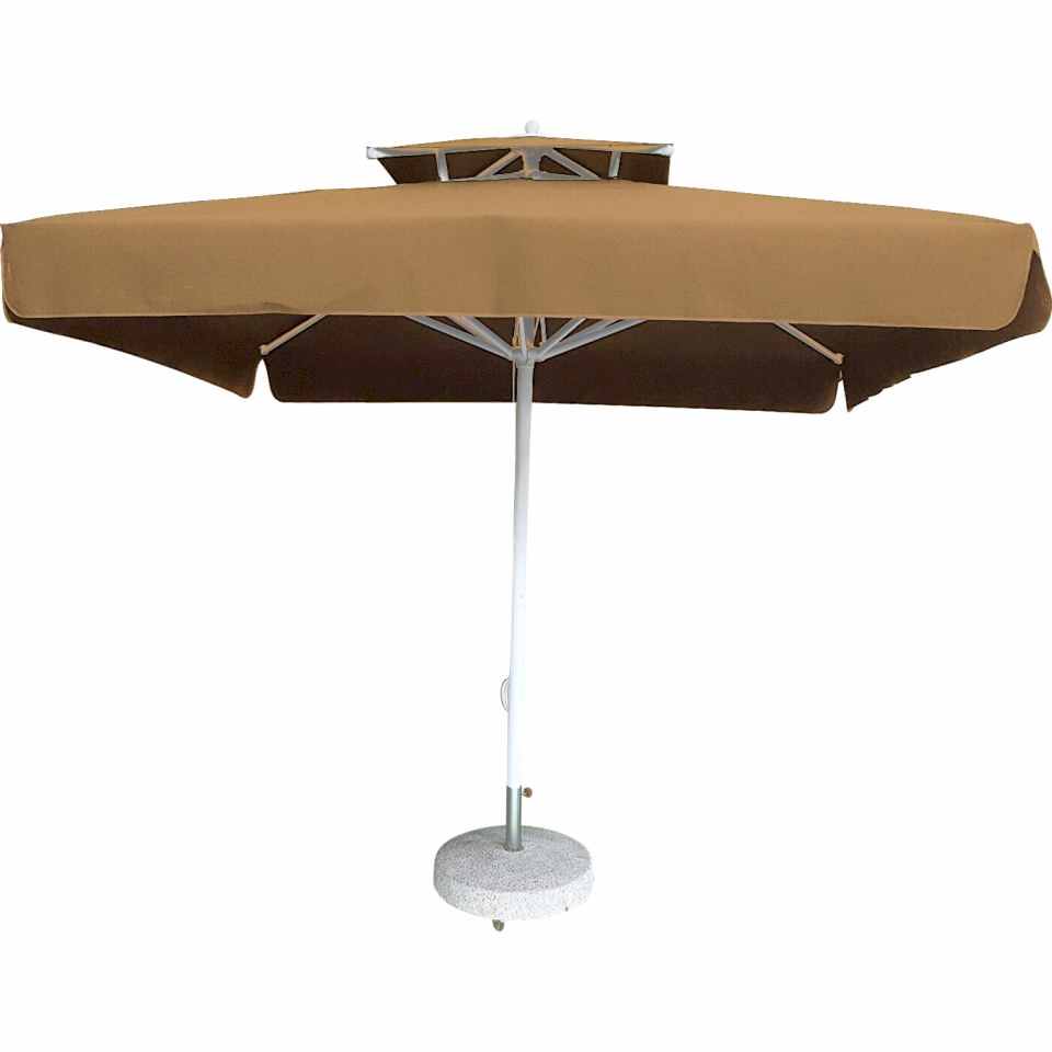 3x3 İpli Saçaklı Bahçe Şemsiyesi Polyester Dokuma Kumaş Nohut Rengi