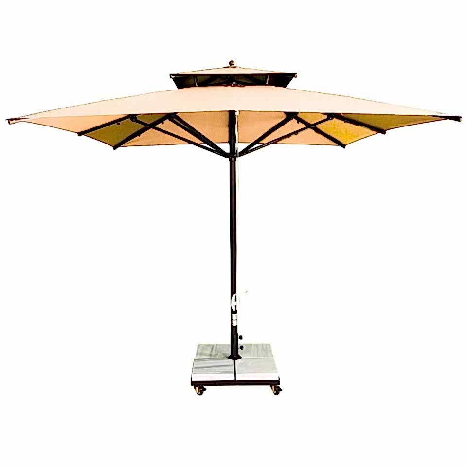 3x3 İpli Saçaksız Bahçe Şemsiyesi Akrilik Kumaş Siyah