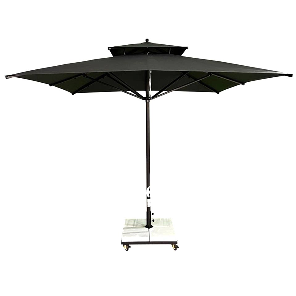 3x3 İpli Saçaksız Bahçe Şemsiyesi Akrilik Kumaş Siyah