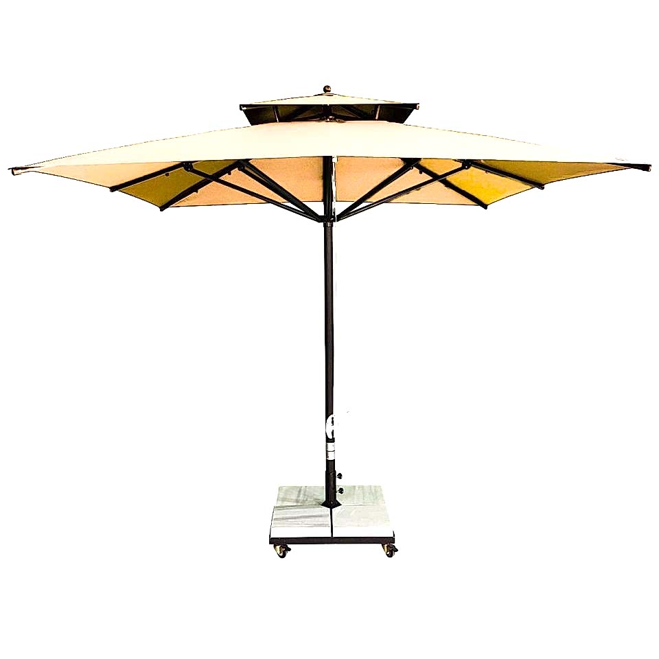 3x3 İpli Saçaksız Bahçe Şemsiyesi Akrilik Kumaş Krem Renk