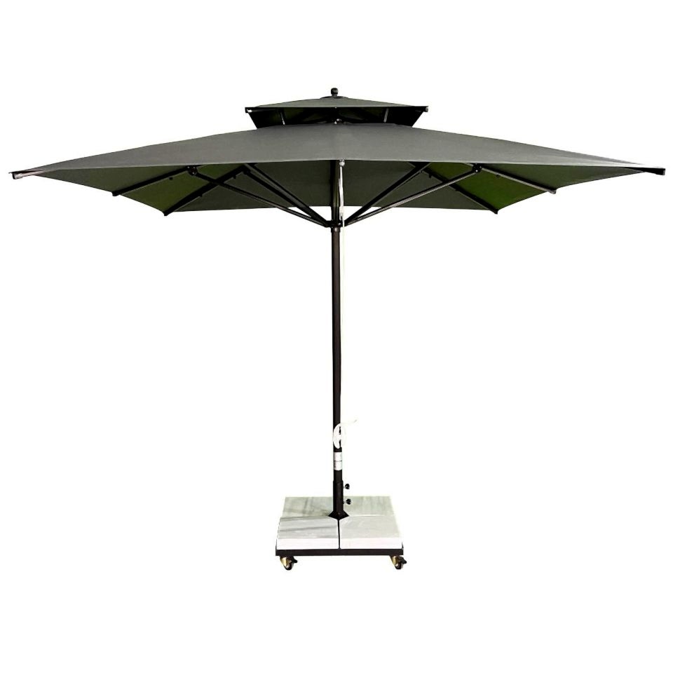 3x3 İpli Saçaksız Bahçe Şemsiyesi Akrilik Kumaş Antrasit