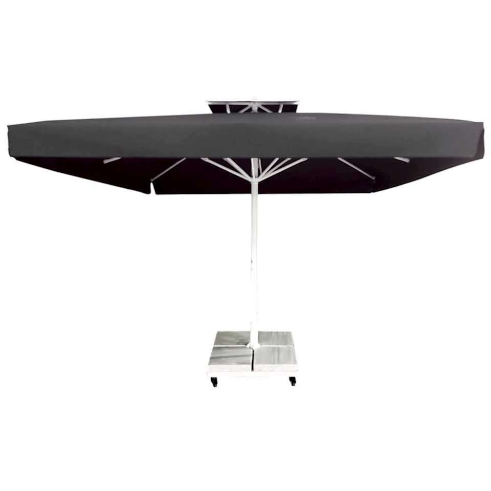 3,5x3,5 Teleskopik Eko Model Şemsiye Saçaklı Polyester Dokuma Kumaş Gri