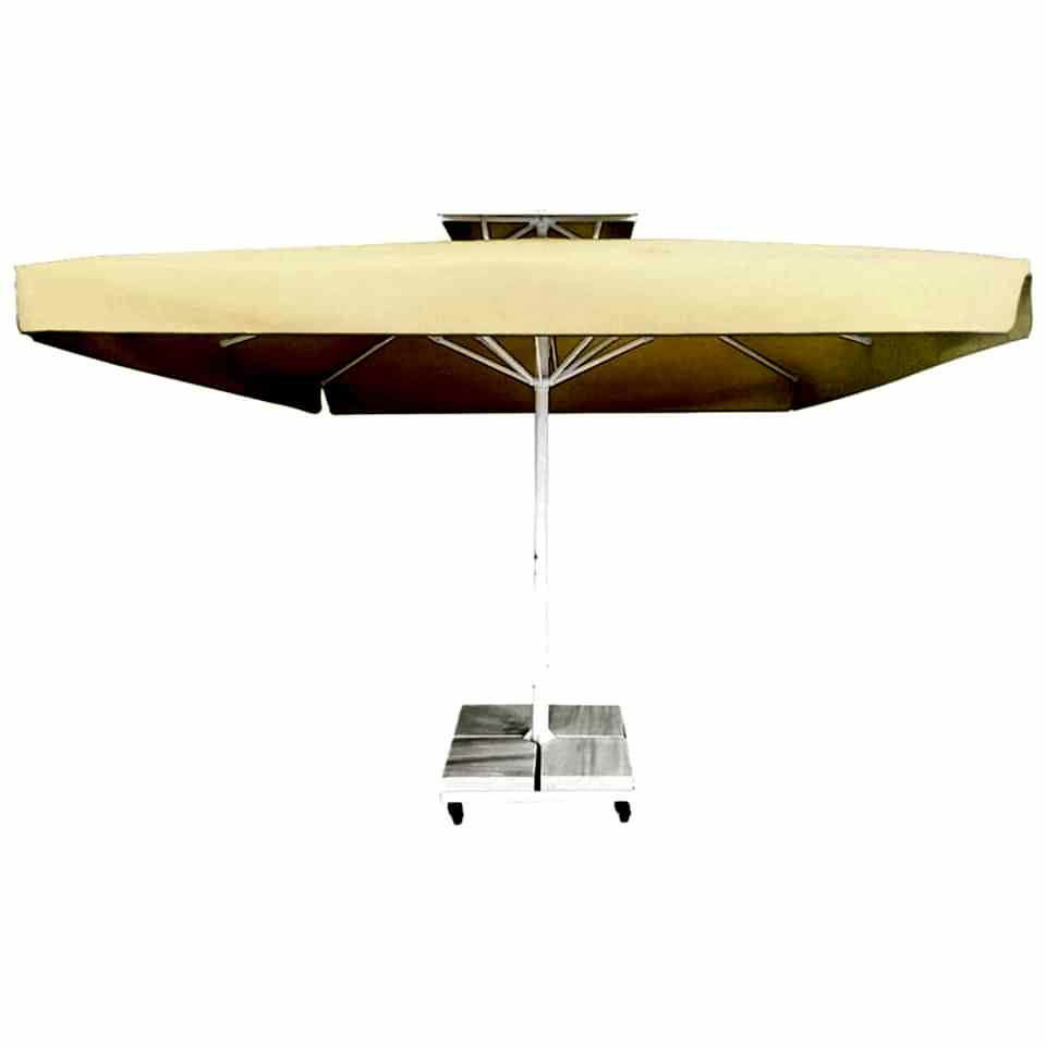 3,5x3,5 Teleskopik Eko Model Şemsiye Saçaklı Polyester Dokuma Kumaş Gri