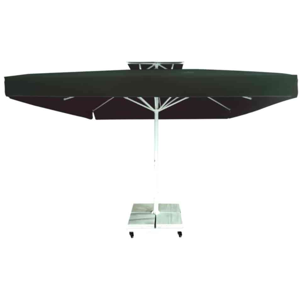 3,5x3,5 Teleskopik Eko Model Şemsiye Saçaklı Polyester Dokuma Kumaş Yeşil