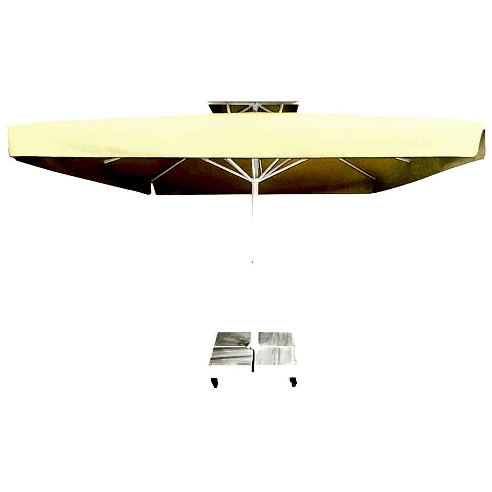 3,5x3,5 Teleskopik Eko Model Şemsiye Saçaklı Polyester Dokuma Kumaş Yeşil