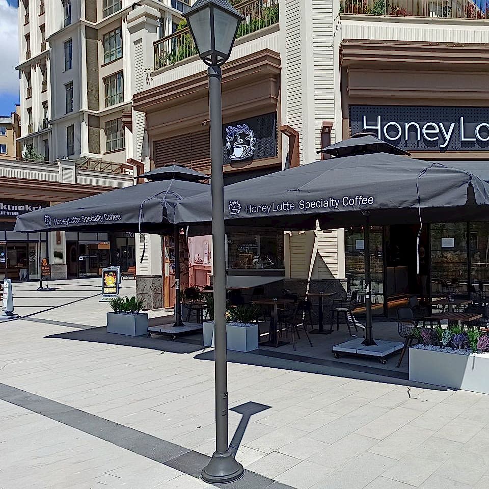 3,5x3,5 Teleskopik Eko Model Şemsiye Saçaklı Polyester Dokuma Bordo