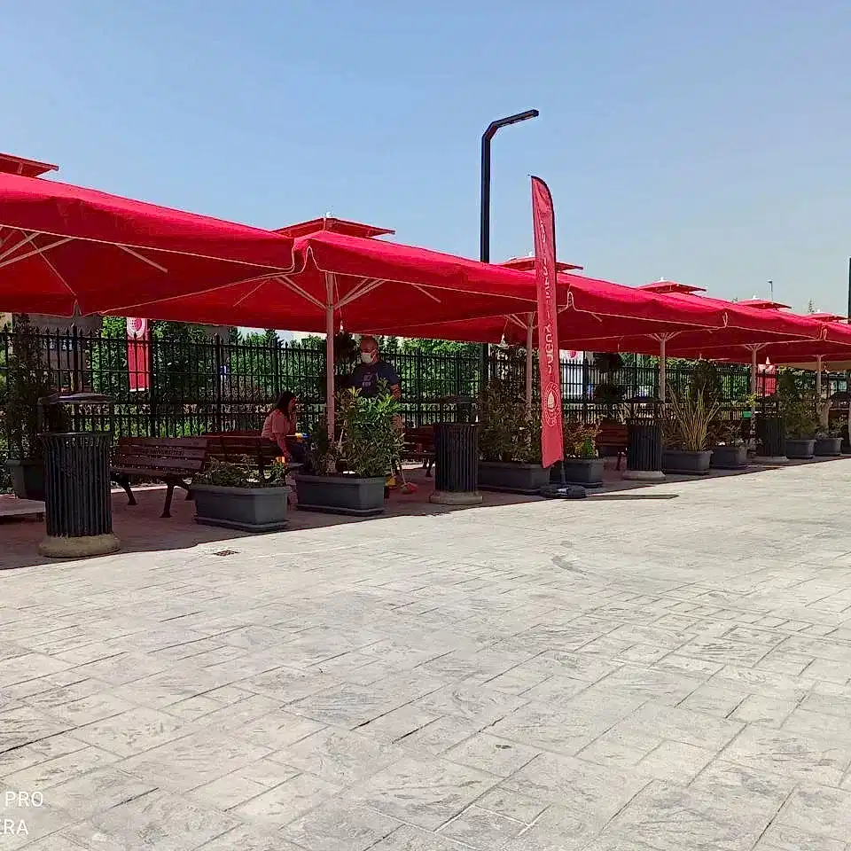 3,5x3,5 Teleskopik Eko Model Şemsiye Saçaklı Polyester Dokuma Bordo