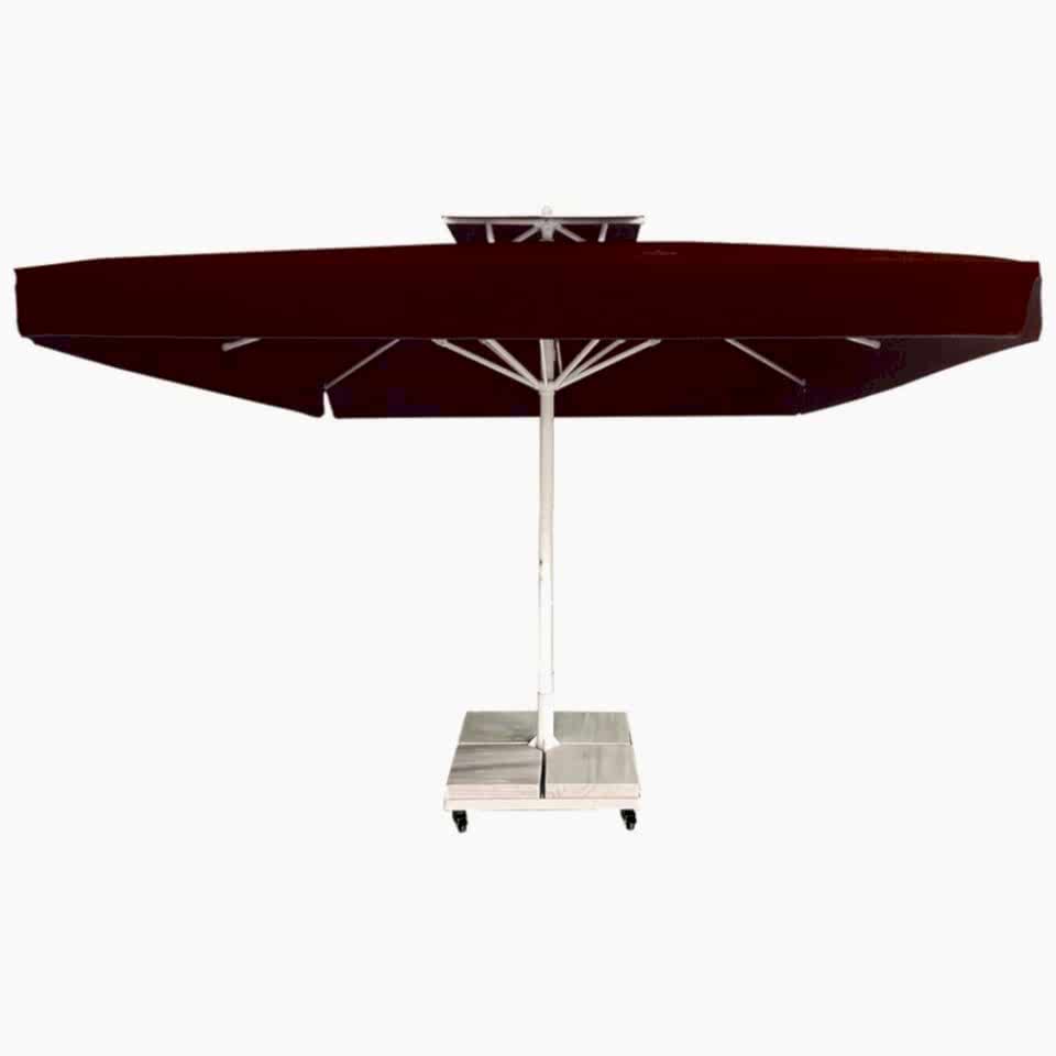 3,5x3,5 Teleskopik Eko Model Şemsiye Saçaklı Akrilik Kumaş Bordo