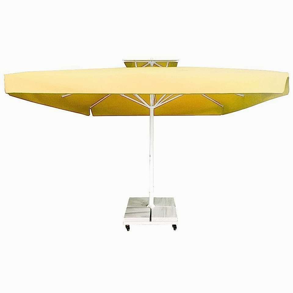 3,5x3,5 Teleskopik Eko Model Şemsiye Saçaklı Akrilik Kumaş Yeşil