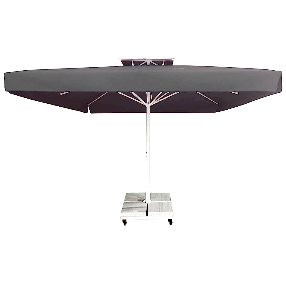 3,5x3,5 Teleskopik Eko Model Şemsiye Saçaklı Akrilik Kumaş Gri