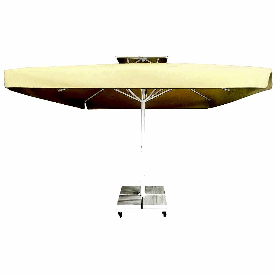 3,5x3,5 Teleskopik Eko Model Şemsiye Saçaklı Akrilik Kumaş Mavi