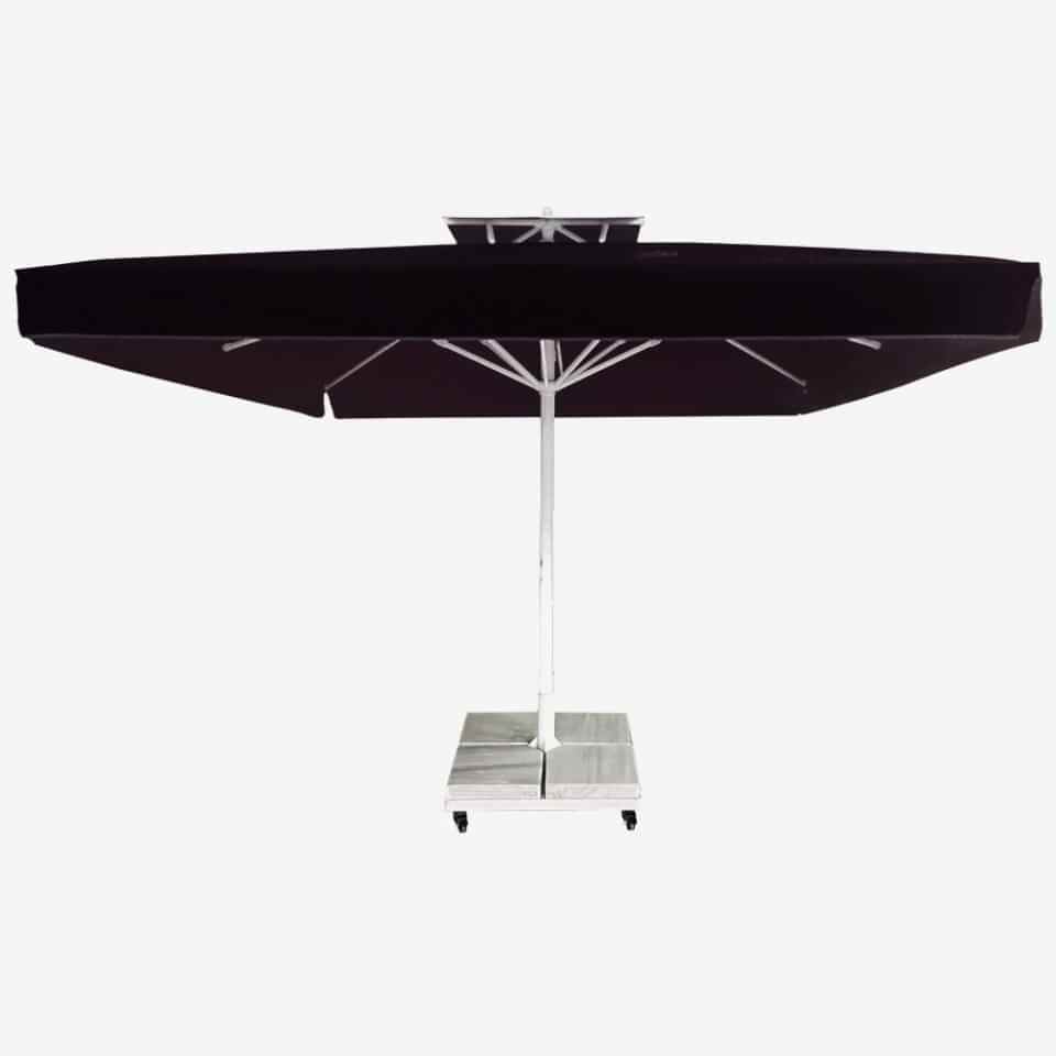 3,5x3,5 Teleskopik Eko Model Şemsiye Saçaklı Akrilik Kumaş Siyah