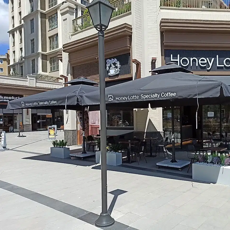 3,5x3,5 Teleskopik Eko Model Şemsiye Saçaksız Akrilik Kumaş Gri