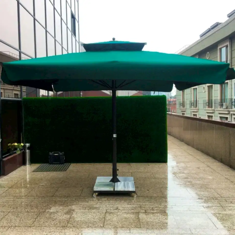 3,5x3,5 Teleskopik Eko Model Şemsiye Saçaksız Akrilik Kumaş Gri