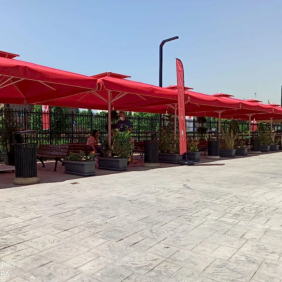 3,5x3,5 Teleskopik Eko Model Şemsiye Saçaksız Akrilik Kumaş Gri