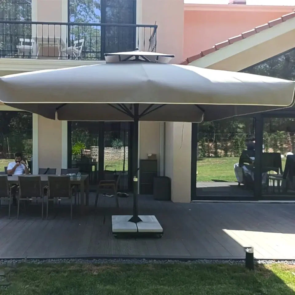 3,5x3,5 Teleskopik Eko Model Şemsiye Saçaksız Akrilik Kumaş Bordo