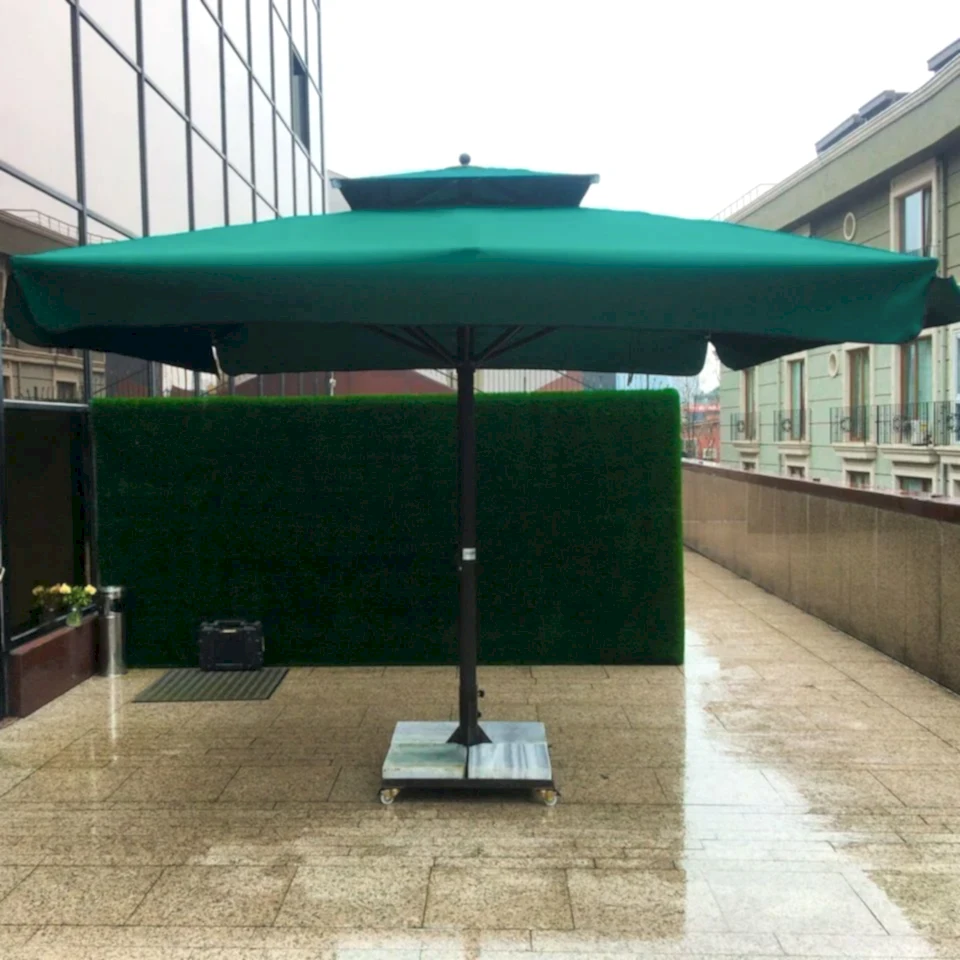 3,5x3,5 Teleskopik Eko Model Şemsiye Saçaksız Akrilik Kumaş Bordo