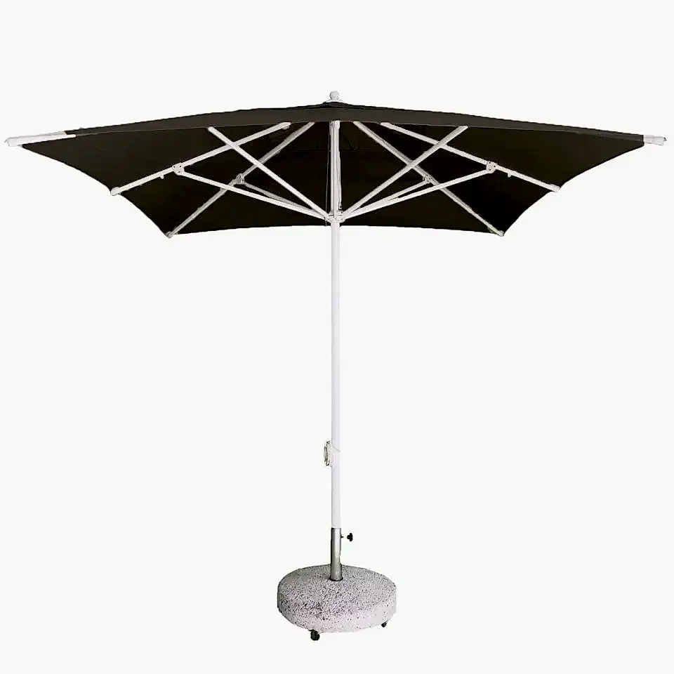 2,5x2,5 İpli Saçaksız Havuz Şemsiyesi Polyester Dokuma Kumaşlı Siyah