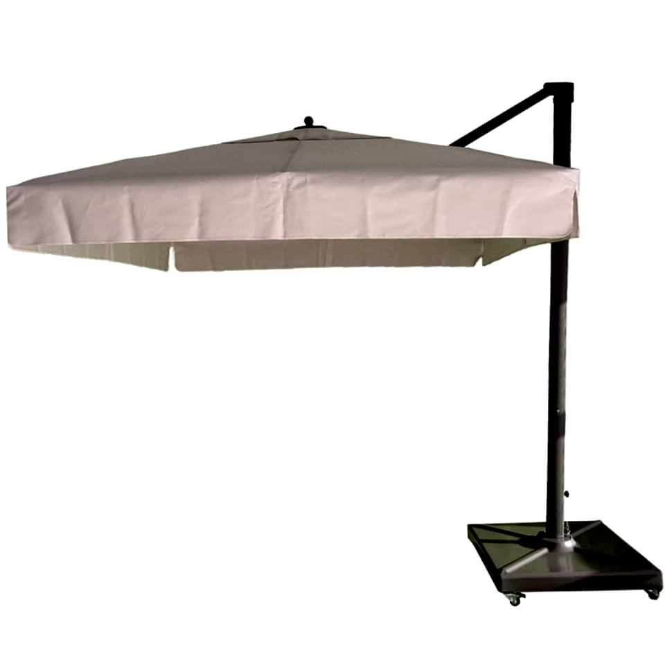 2,5x2,5 Yandan Gövdeli Bahçe Şemsiyesi Saçaklı Akrilik Kumaşlı Nohut Renk