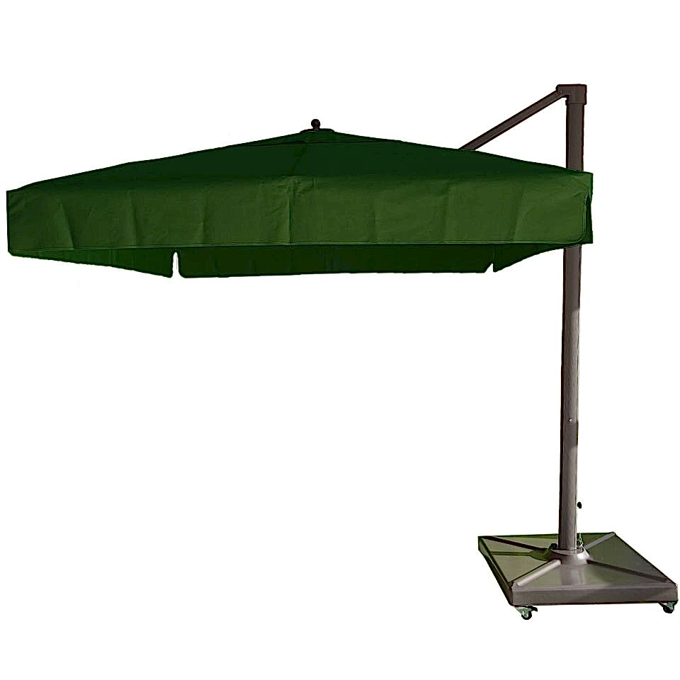 2,5x2,5 Yandan Gövdeli Bahçe Şemsiyesi Saçaklı Akrilik Kumaşlı Yeşil
