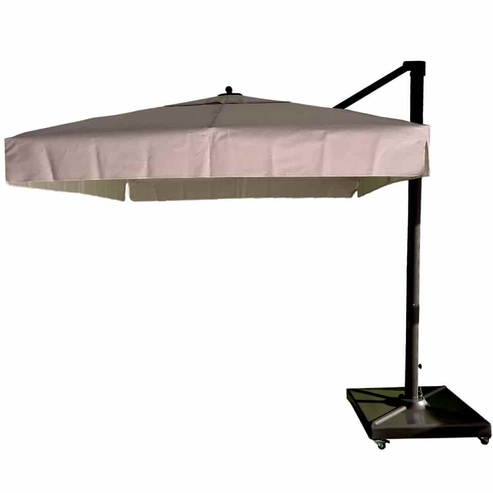 2,5x2,5 Yandan Gövdeli Bahçe Şemsiyesi Saçaklı Polyester Dokuma Kumaşlı Yeşil