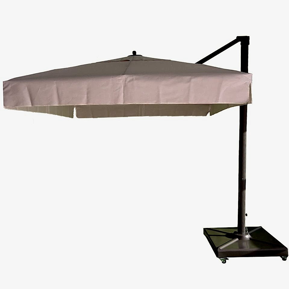 2,5x2,5 Yandan Gövdeli Bahçe Şemsiyesi Saçaklı Polyester Dokuma Kumaşlı Bordo