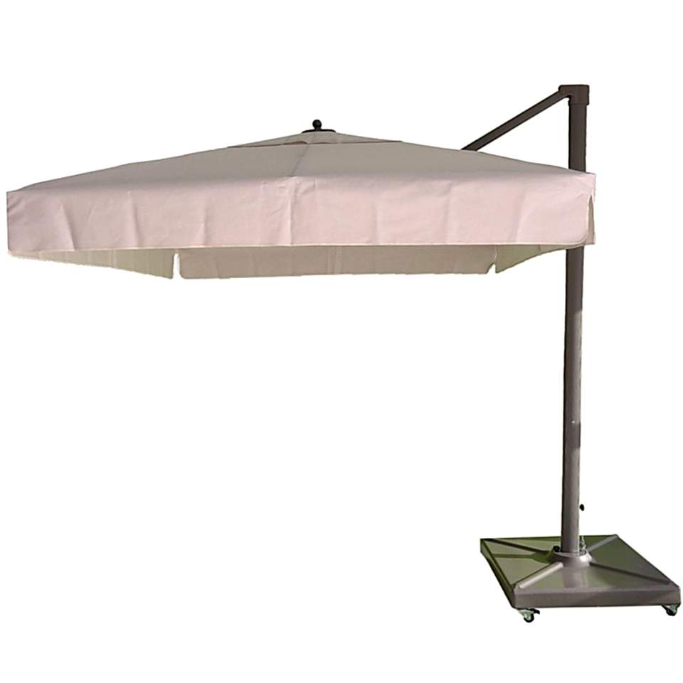 2,5x2,5 Yandan Gövdeli Bahçe Şemsiyesi Saçaklı Polyester Dokuma Kumaşlı Mavi