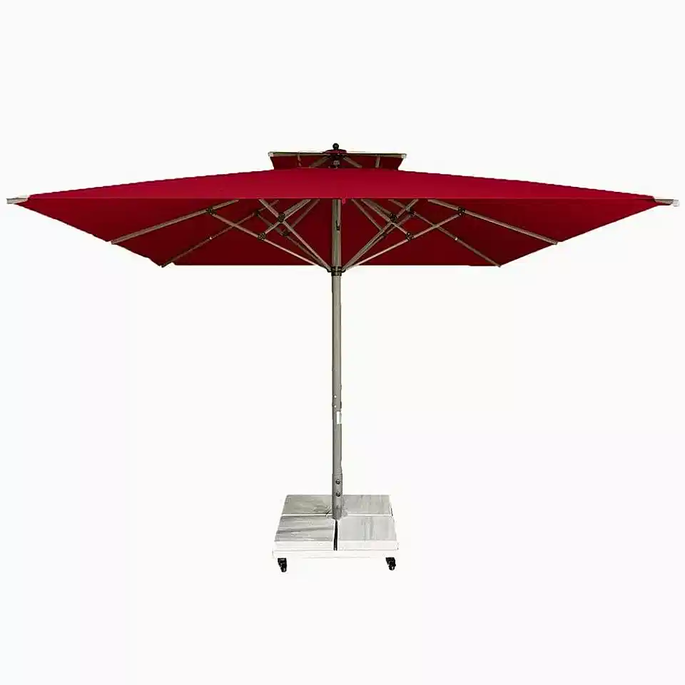 4x4 Teleskopik EKO MODEL Cafe Şemsiyesi Akrilik Kumaşlı, saçaksız, Bordo