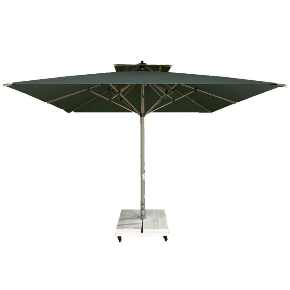 4x4 Teleskopik EKO MODEL Cafe Şemsiyesi AKRİLİK KUMAŞLI Saçaksız Gri