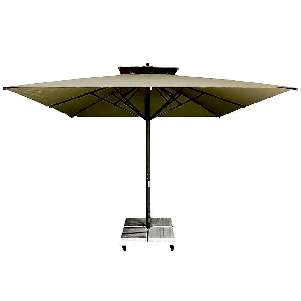 4x4 Teleskopik EKO MODEL Cafe Şemsiyesi AKRİLİK KUMAŞLI Saçaksız Gri