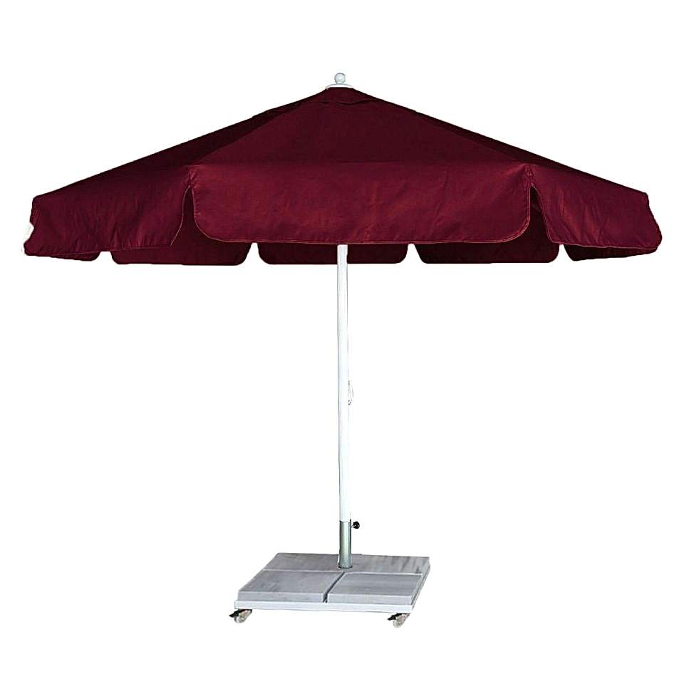 4m Yuvarlak İpli Plaj Şemsiyesi Polyester Dokuma Kumaşlı Bordo