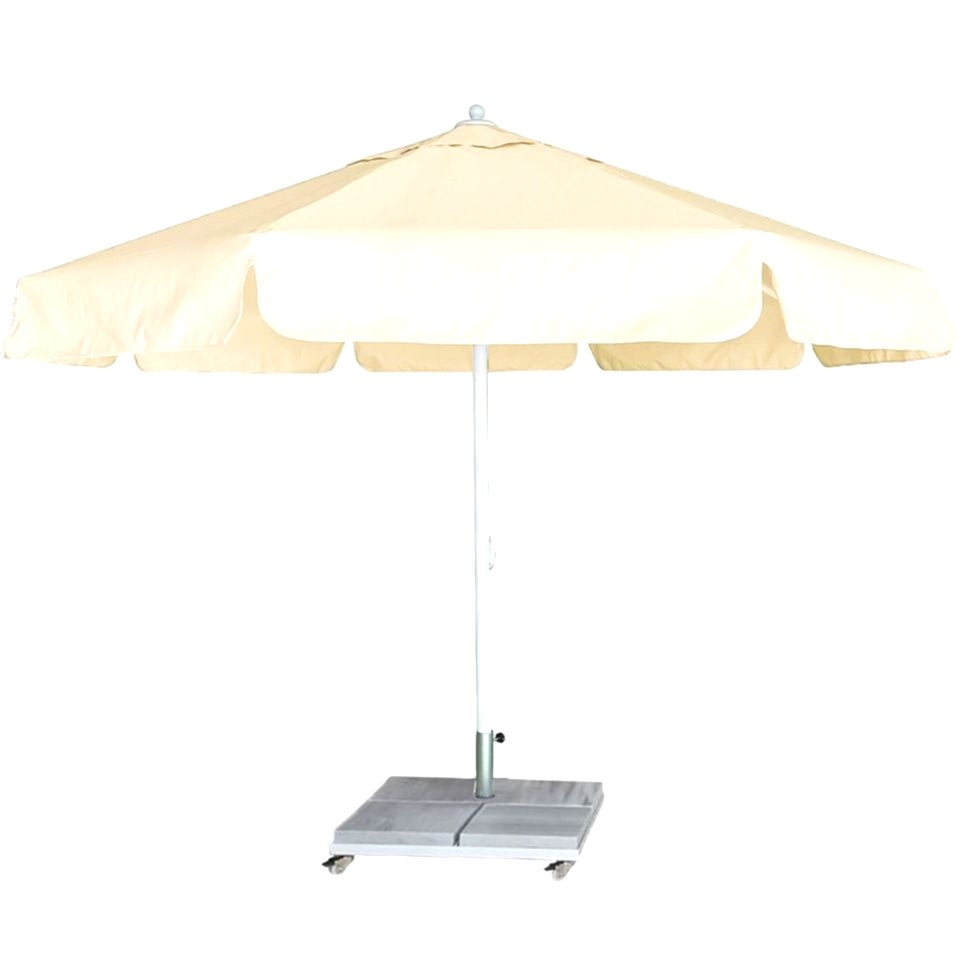 4 Metre Yuvarlak İpli Plaj Şemsiyesi Polyester Krem Kumaşlı
