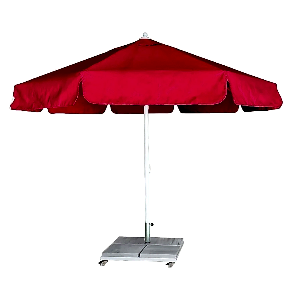 4 Metre Yuvarlak İpli Plaj Şemsiyesi Polyester Krem Kumaşlı