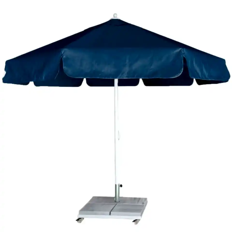 4 Metre Yuvarlak İpli Plaj Şemsiyesi Polyester Krem Kumaşlı