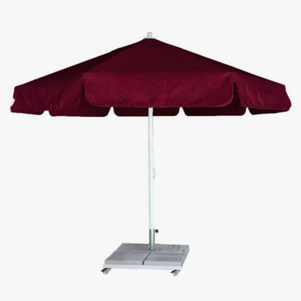 4m Yuvarlak İpli Plaj Şemsiyesi Akrilik Kumaş Bordo