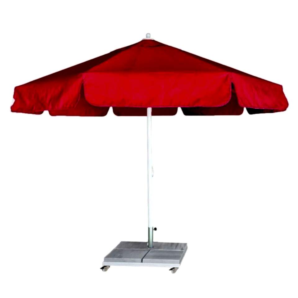 4m Yuvarlak İpli Plaj Şemsiyesi Akrilik Kumaş Bordo