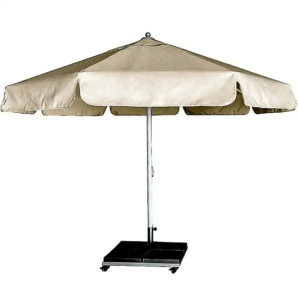 4m Yuvarlak İpli Plaj Şemsiyesi Akrilik Kumaş Siyah