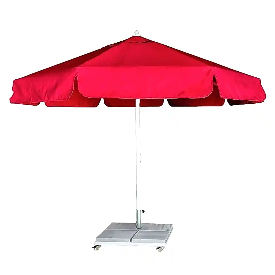 4m Yuvarlak İpli Plaj Şemsiyesi Akrilik Kumaş Siyah