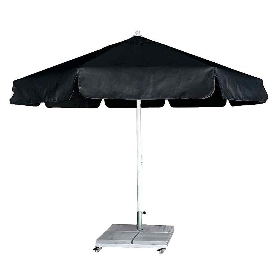 4m Yuvarlak İpli Plaj Şemsiyesi Akrilik Kumaş Siyah