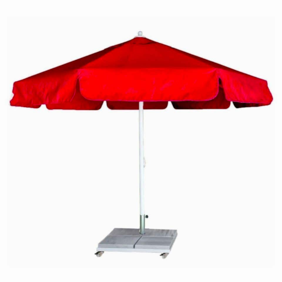 4m Yuvarlak İpli Plaj Şemsiyesi Akrilik Kumaş Kırmızı