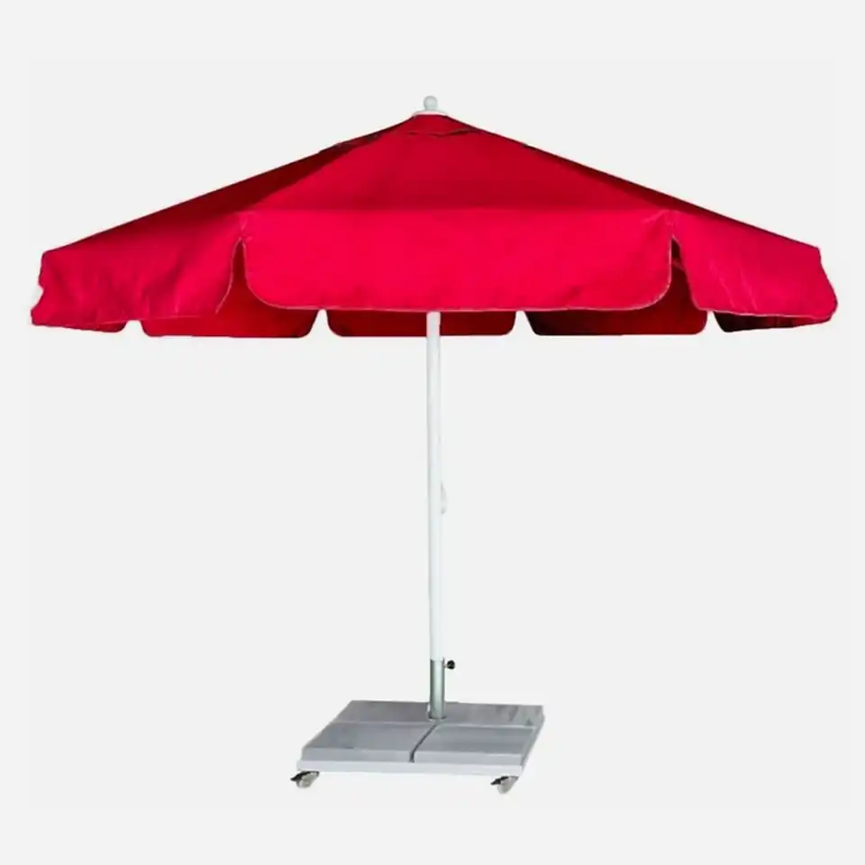 4m Yuvarlak İpli Plaj Şemsiyesi Akrilik Kumaş Krem